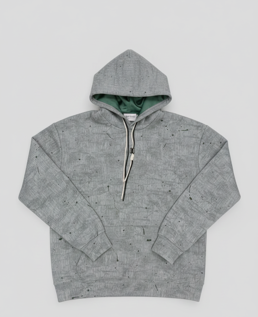 প্রিমিয়াম গ্রে আর্ট-স্প্ল্যাটার হুডি